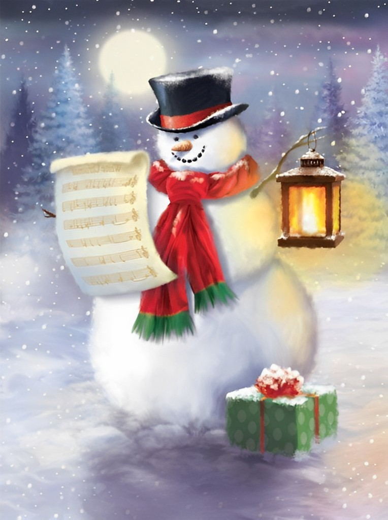 Snowman and sheet music Diamond Painting