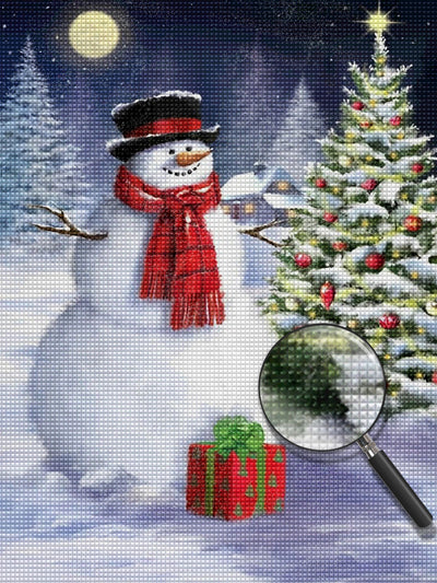 snowman and gift Diamond Painting