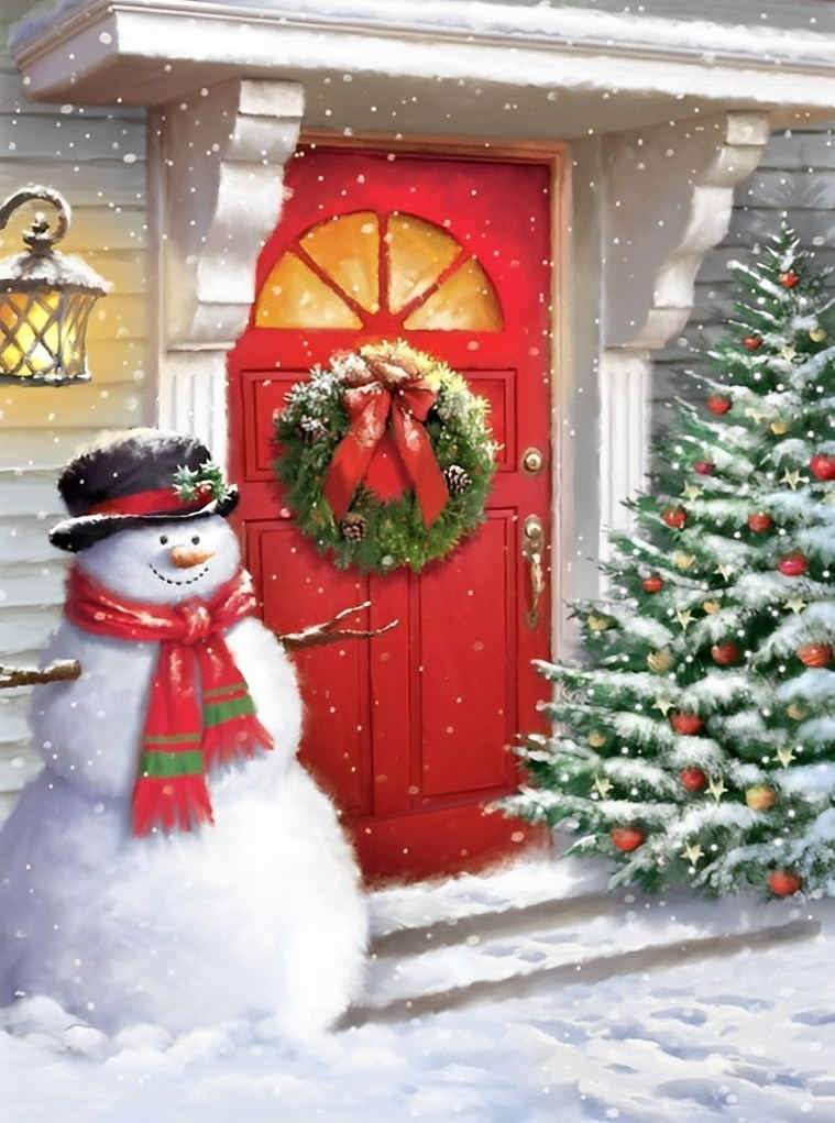 Snowman and Christmas Decor Diamond Painting