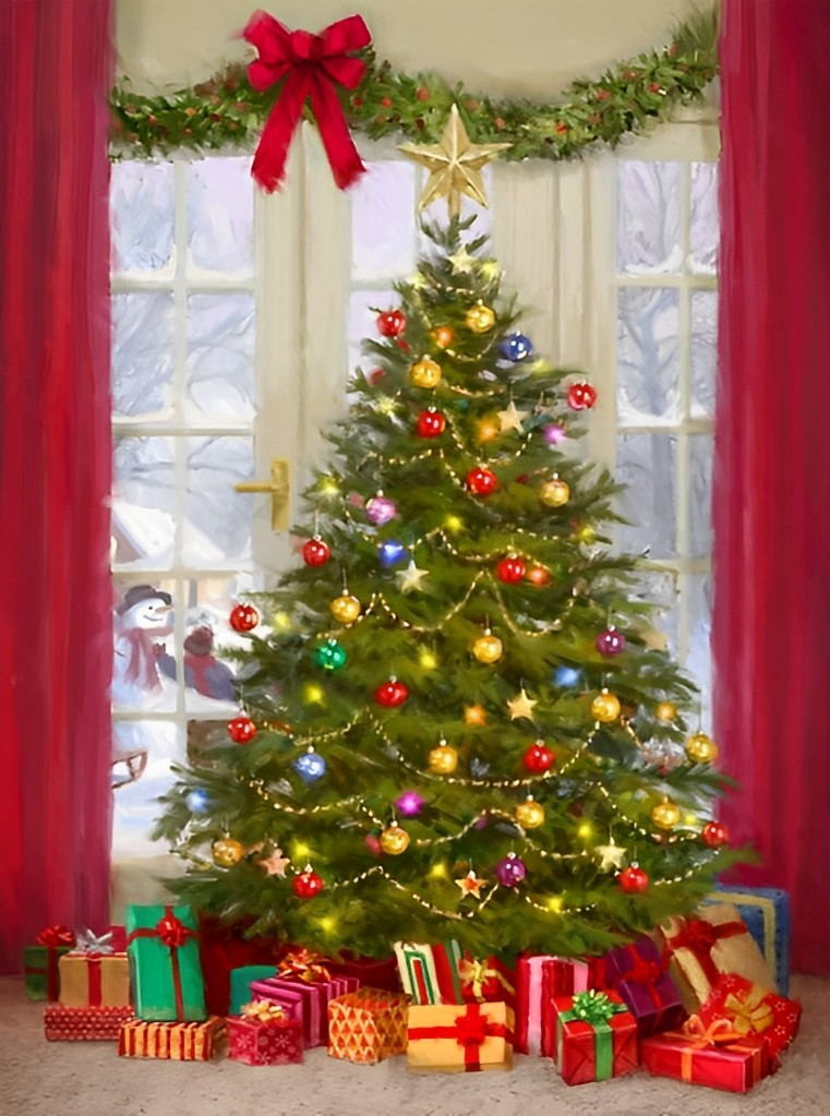 Christmas Tree by the Window Diamond Painting