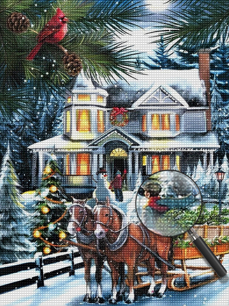 Christmas House and Horse 5D DIY Diamond Painting Kits