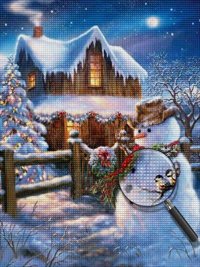 Snowman and Wooden House Christmas 5D DIY Diamond Painting Kits