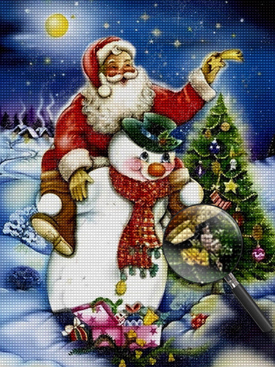 Snowman carrying Santa Claus 5D DIY Diamond Painting Kits