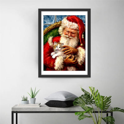 Kitten and Santa Diamond Painting