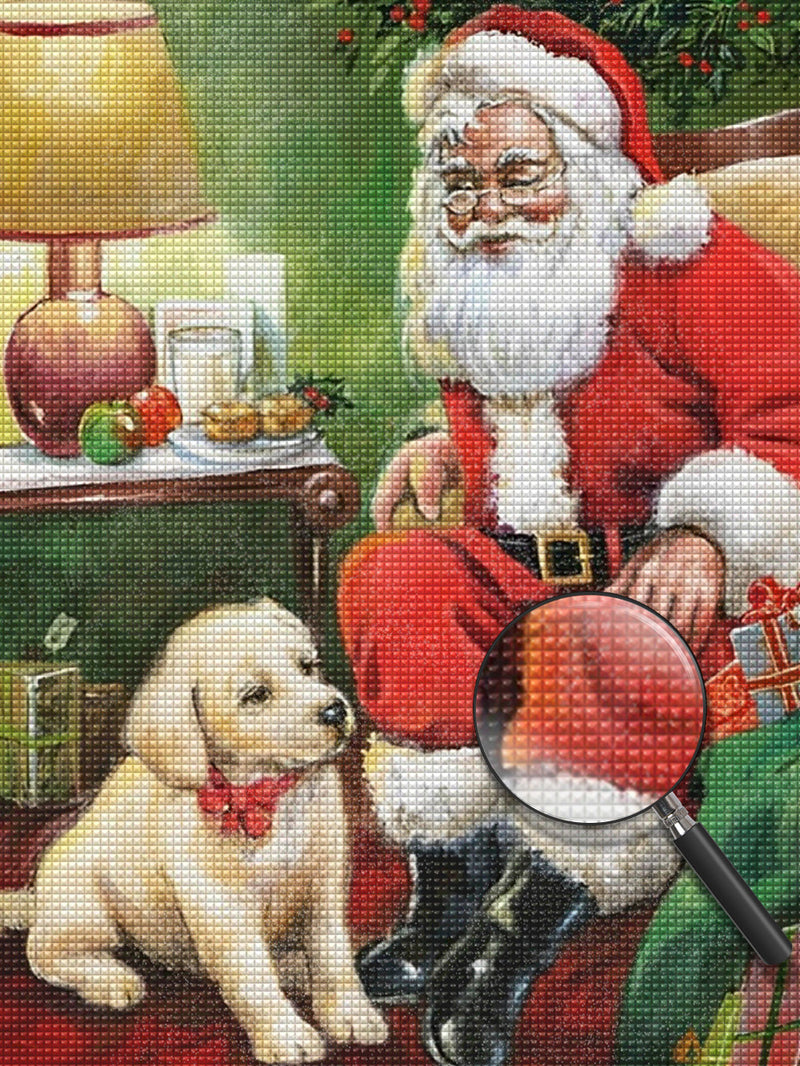 Santa Claus and table lamp Diamond Painting