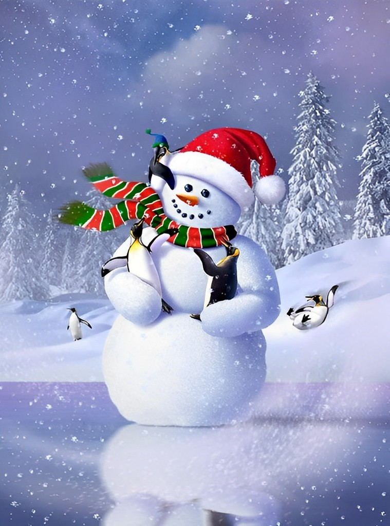 Snowman and Penguins 5D DIY Diamond Painting Kits