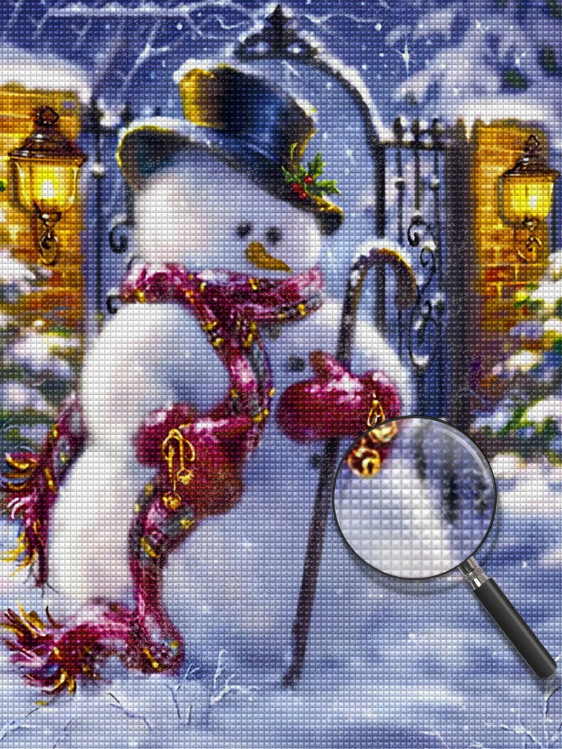 Snowman holding a cane 5D DIY Diamond Painting Kits