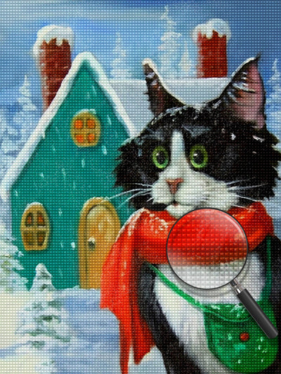 Kitty Santa Diamond Painting a