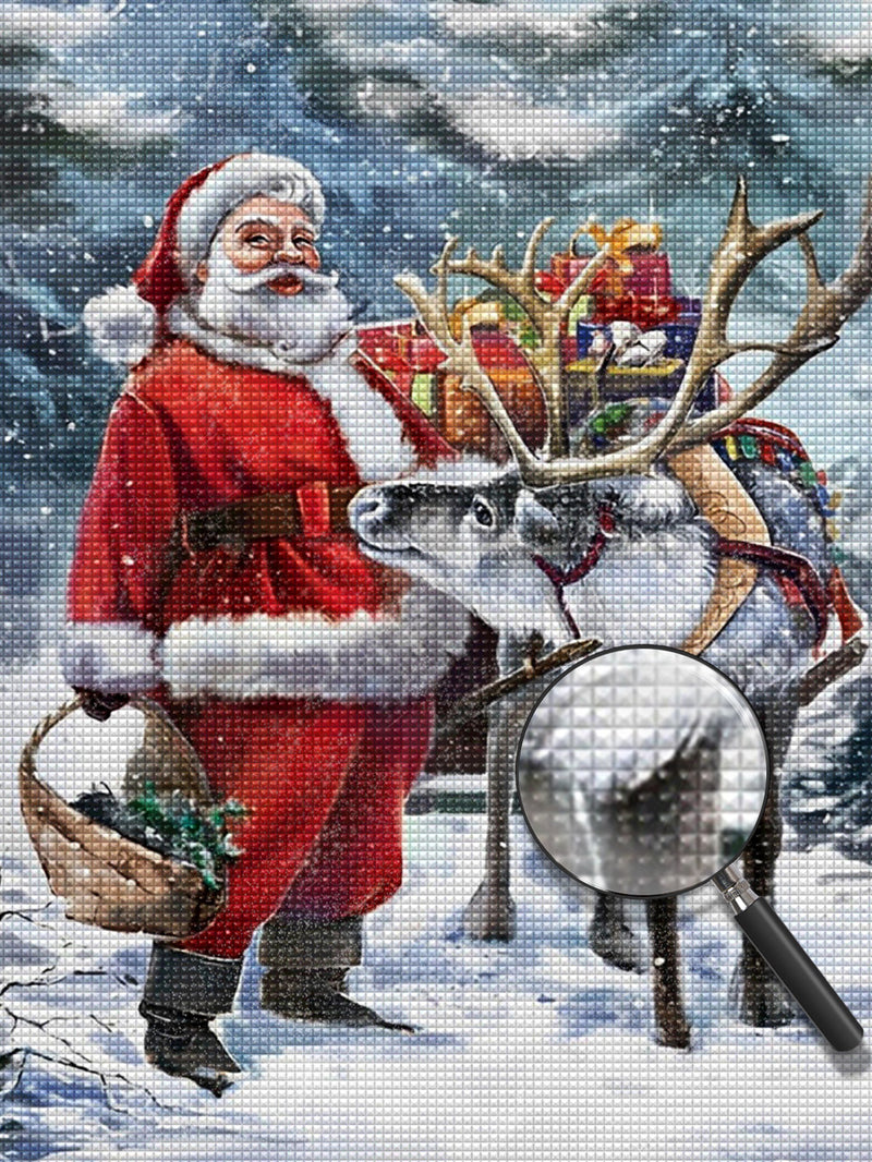Santa and Reindeer in Snow 5D DIY Diamond Painting Kits