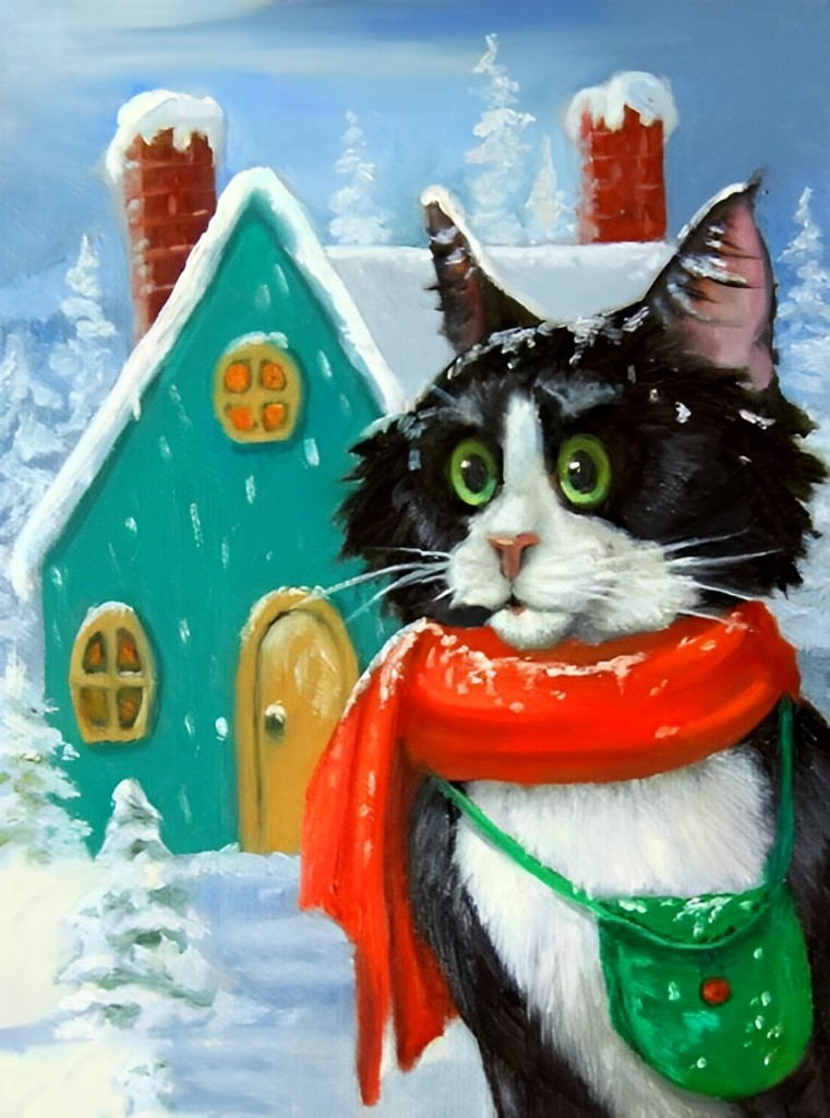 Kitty Santa 5D DIY Diamond Painting Kits a