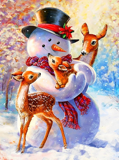 Snowman and Baby Deers 5D DIY Diamond Painting Kits