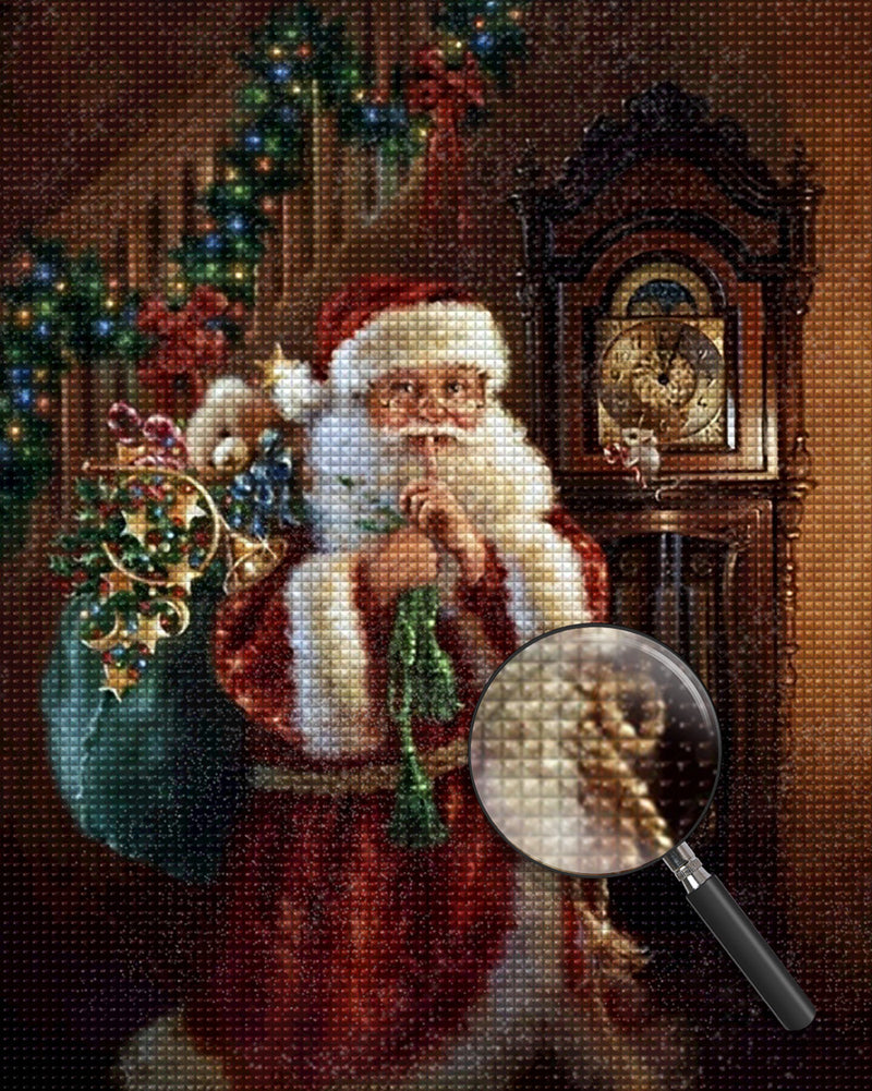 Santa Claus and a Clock 5D DIY Diamond Painting Kits