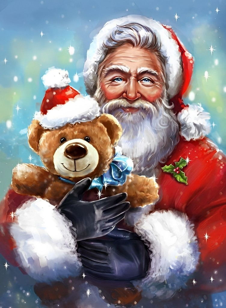 Santa and Toy Bear 5D DIY Diamond Painting Kits