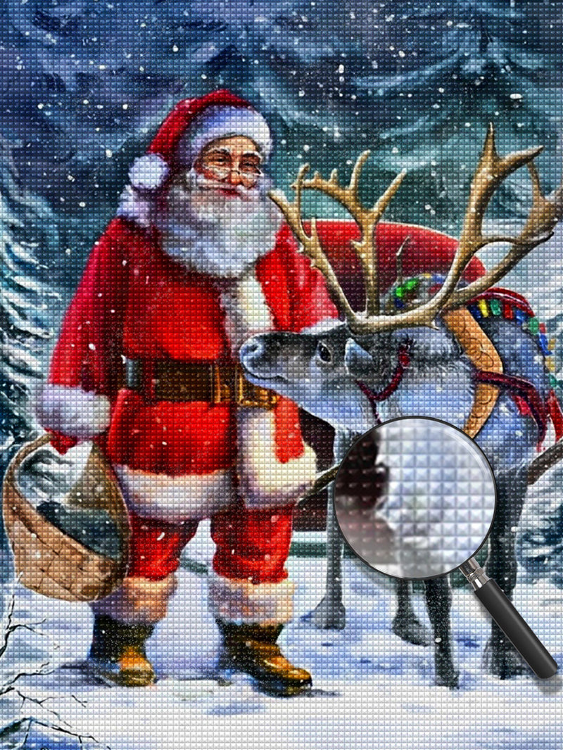 Christmas Elk Santa Claus Diamond Painting