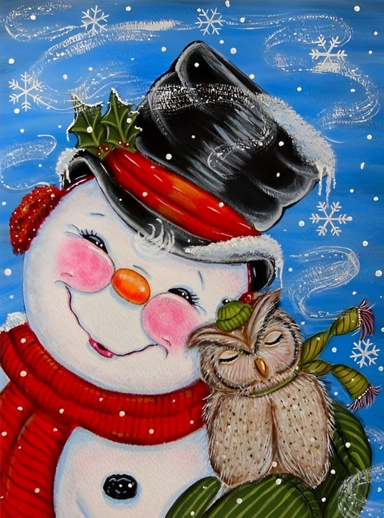 Snowman and Owl 5D DIY Diamond Painting Kits