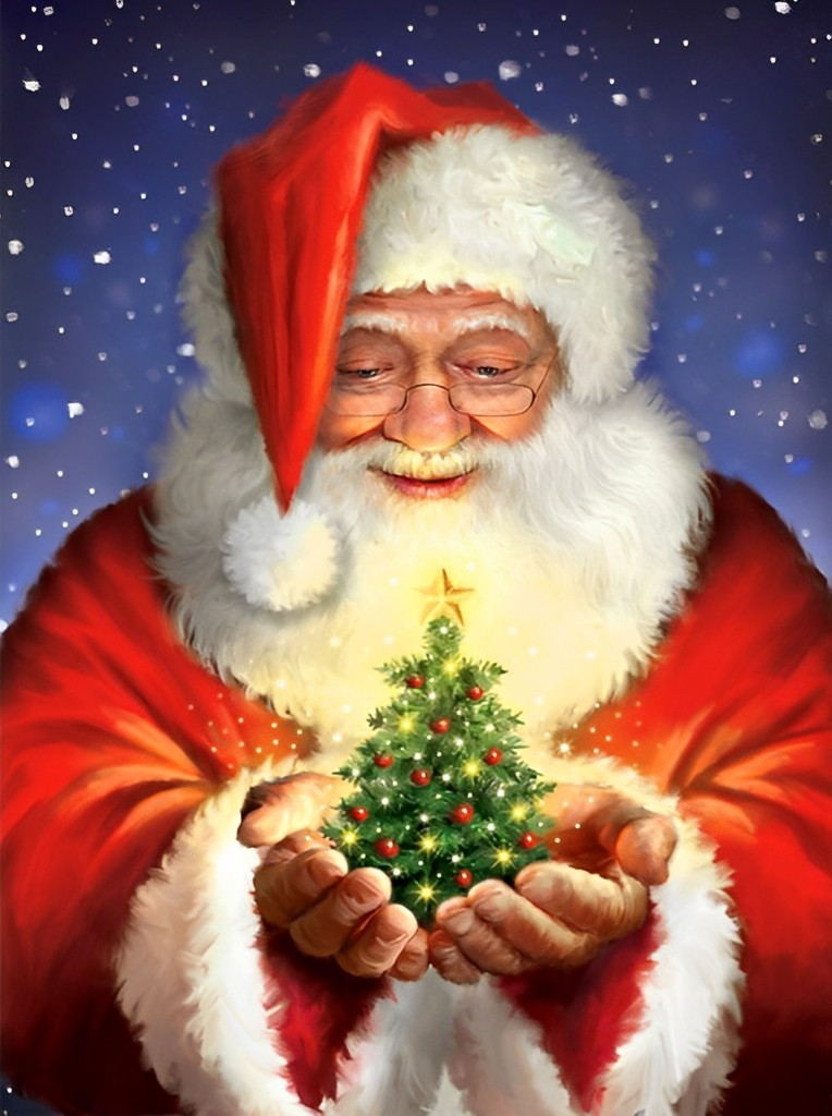 Cute Cartoon Santa Claus Portrait Diamond Painting