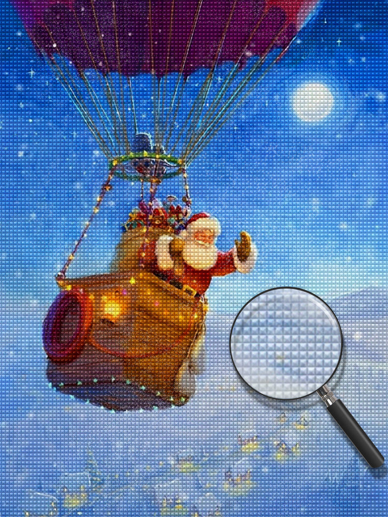 Santa Claus and hot air balloon Diamond Painting