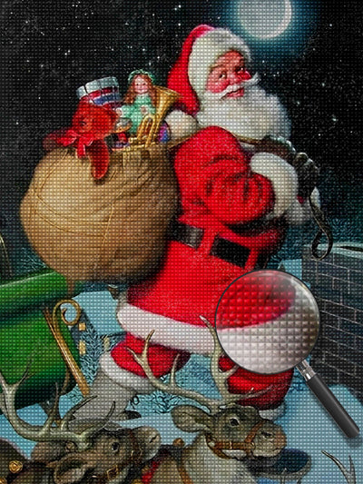 Santa on the roof top Diamond Painting