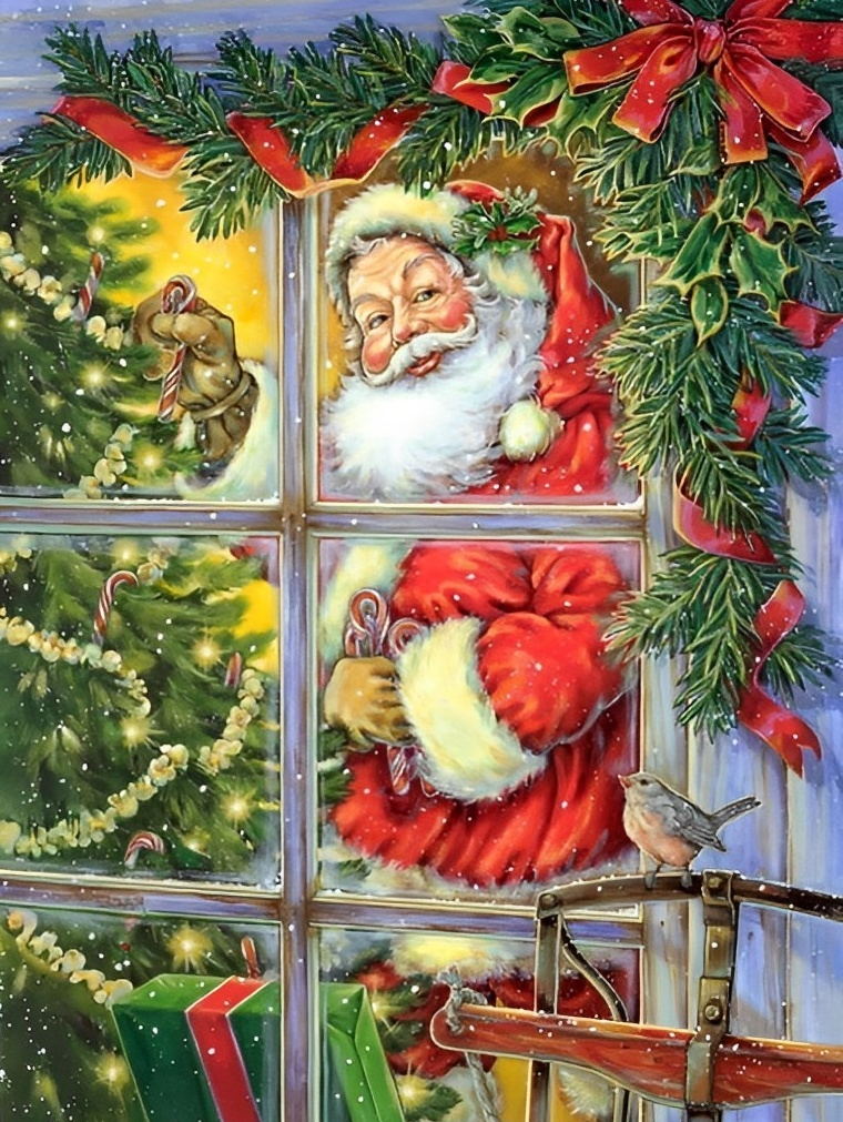 Santa Claus Standing by The Window Diamond Painting