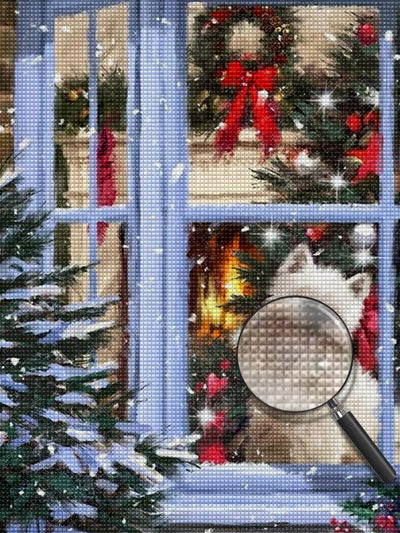 West Highland by the Christmas window 5D DIY Diamond Painting Kits