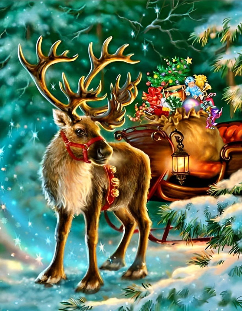 Reindeer on Christmas 5D DIY Diamond Painting Kits
