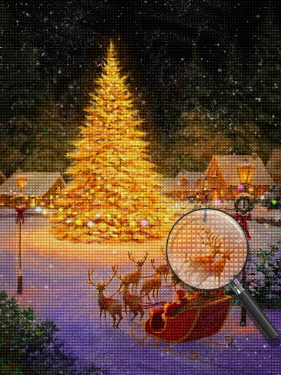 Christmas Tree and the Moose Diamond Painting