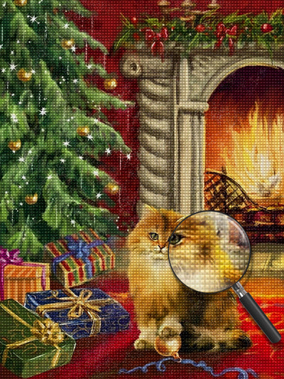 Christmas Kitty Diamond Painting
