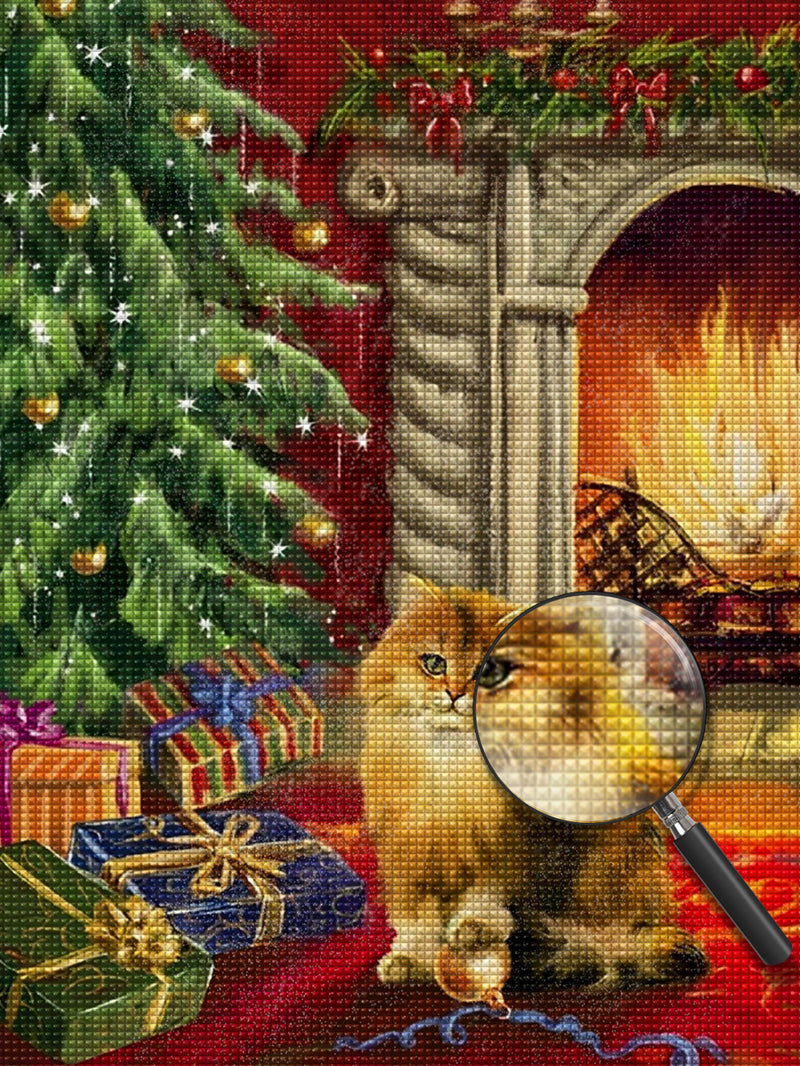 Christmas Kitty Diamond Painting