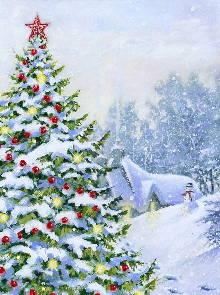 Christmas Tree Snow Diamond Painting