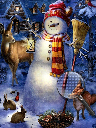 Glow in the Dark Snowman Diamond Painting