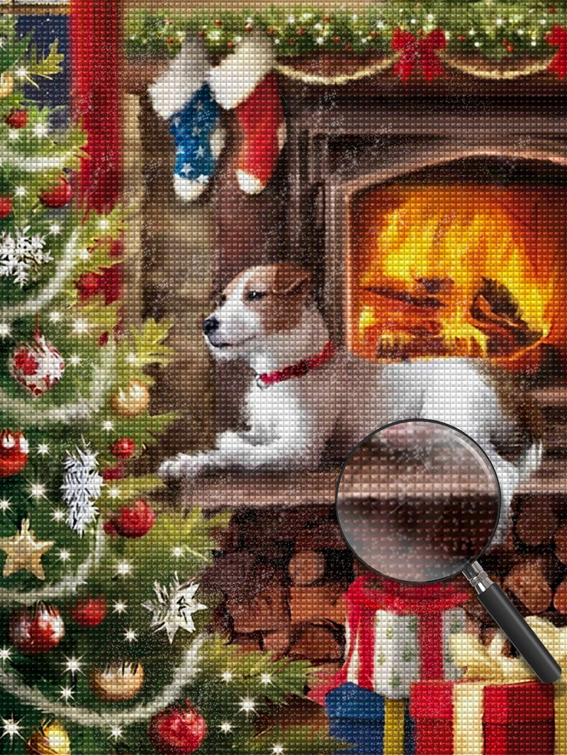 Dog and Christmas Gift Diamond Painting