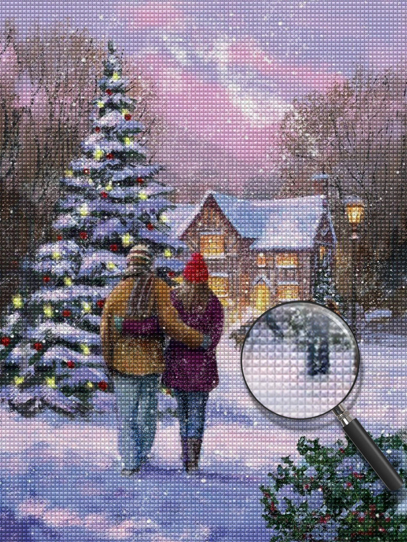 Christmas Tree and Lovers Diamond Painting