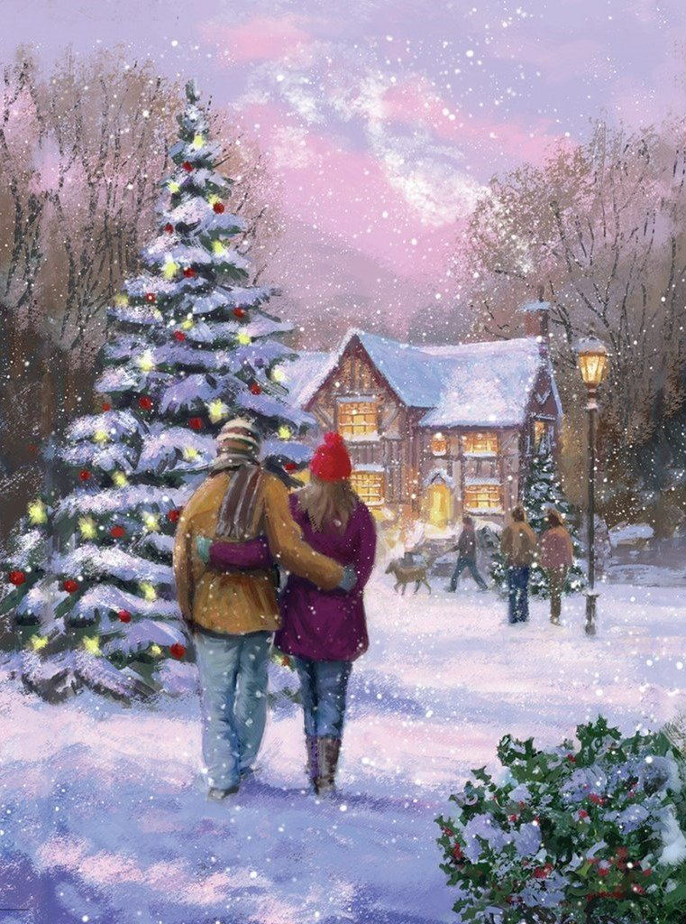 Christmas Tree and Lovers Diamond Painting