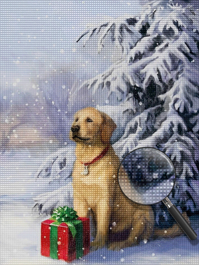 Dog in Winter Christmas Diamond Painting