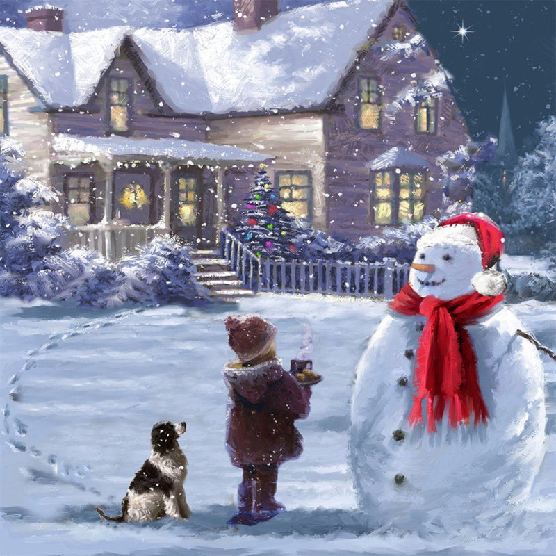 Snowman Presents Children at Christmas Diamond Painting