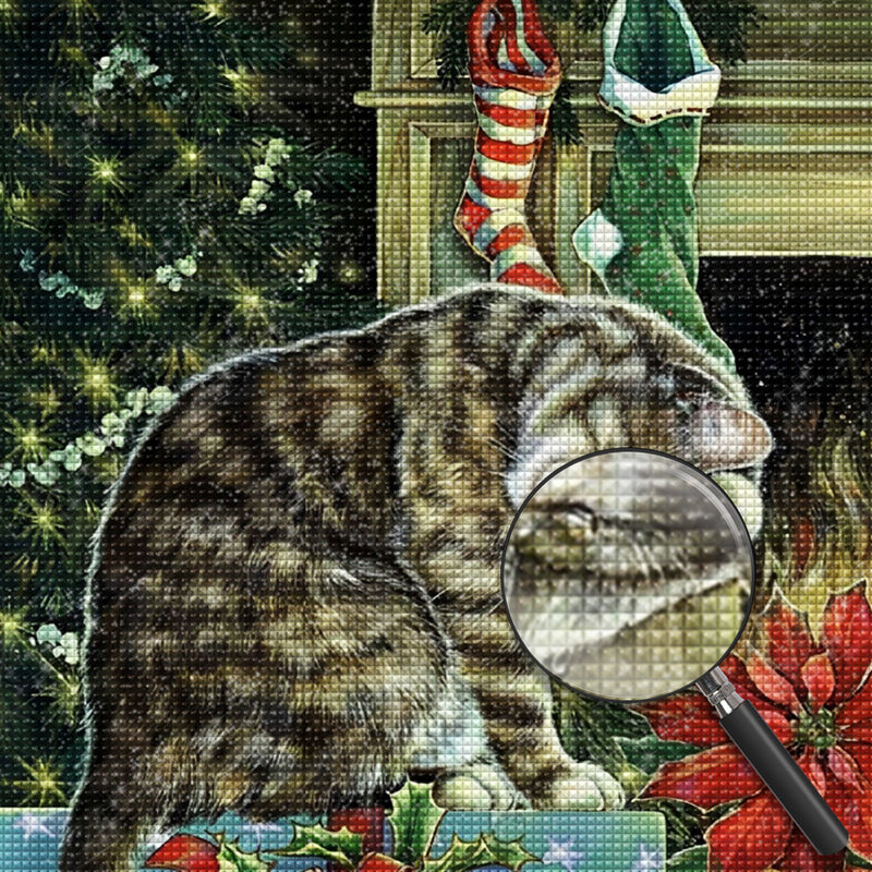 Christmas Socks and Cats Diamond Painting