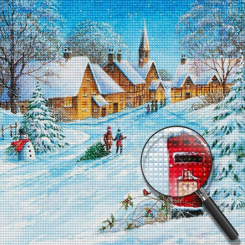 Christmas Town Mailbox Snowman 5D DIY Diamond Painting Kits
