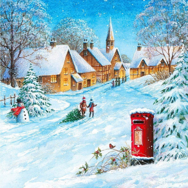 Christmas Town Mailbox Snowman 5D DIY Diamond Painting Kits