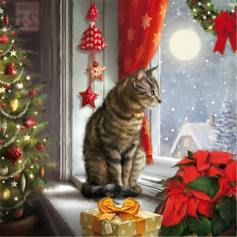 Cat and Christmas 5D DIY Diamond Painting Kits