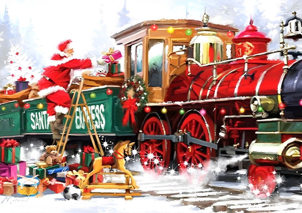 Christmas Train Diamond Painting