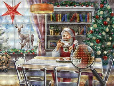 Santa having breakfast Diamond Painting