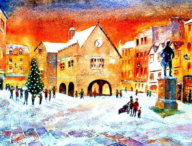 Frankfurt Romantic Christmas Market At Night Diamond Painting