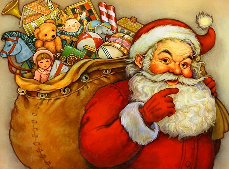 Santa Carrying Gifts Diamond Painting