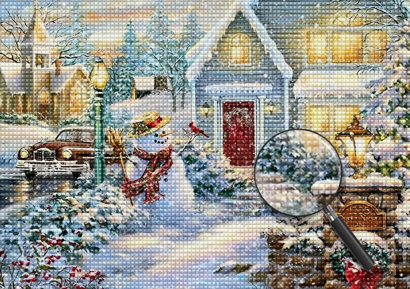 Winter Village Snow Snowman 5D DIY Diamond Painting Kits