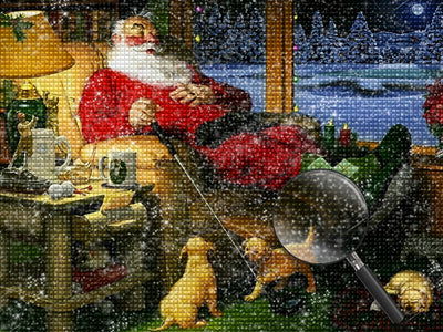 Santa playing golf Diamond Painting