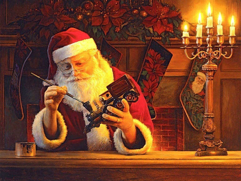 Santa and Toy Train Diamond Painting