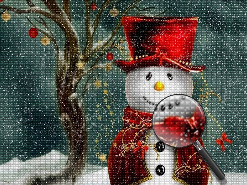 Red tuxedo Snowman Diamond Painting