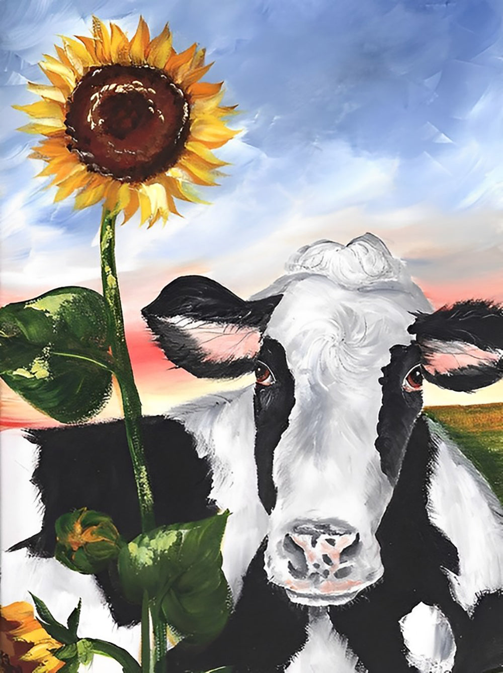 Cow and Sunflower Diamond Painting