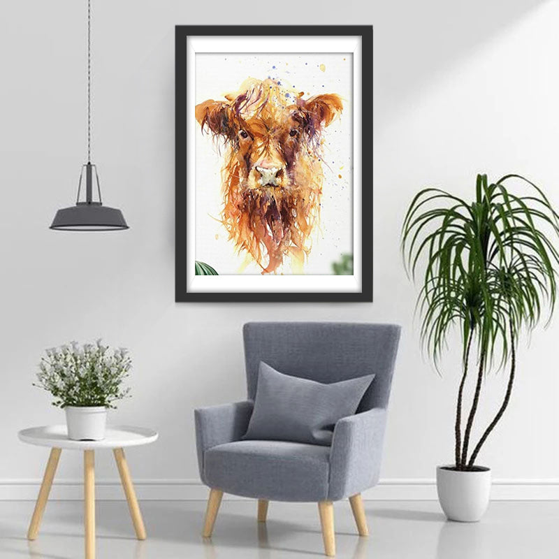 Cute Highland Cow Diamond Painting