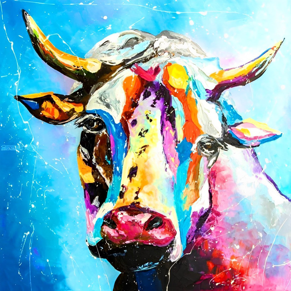 Colorful Ox with Horn Diamond Painting